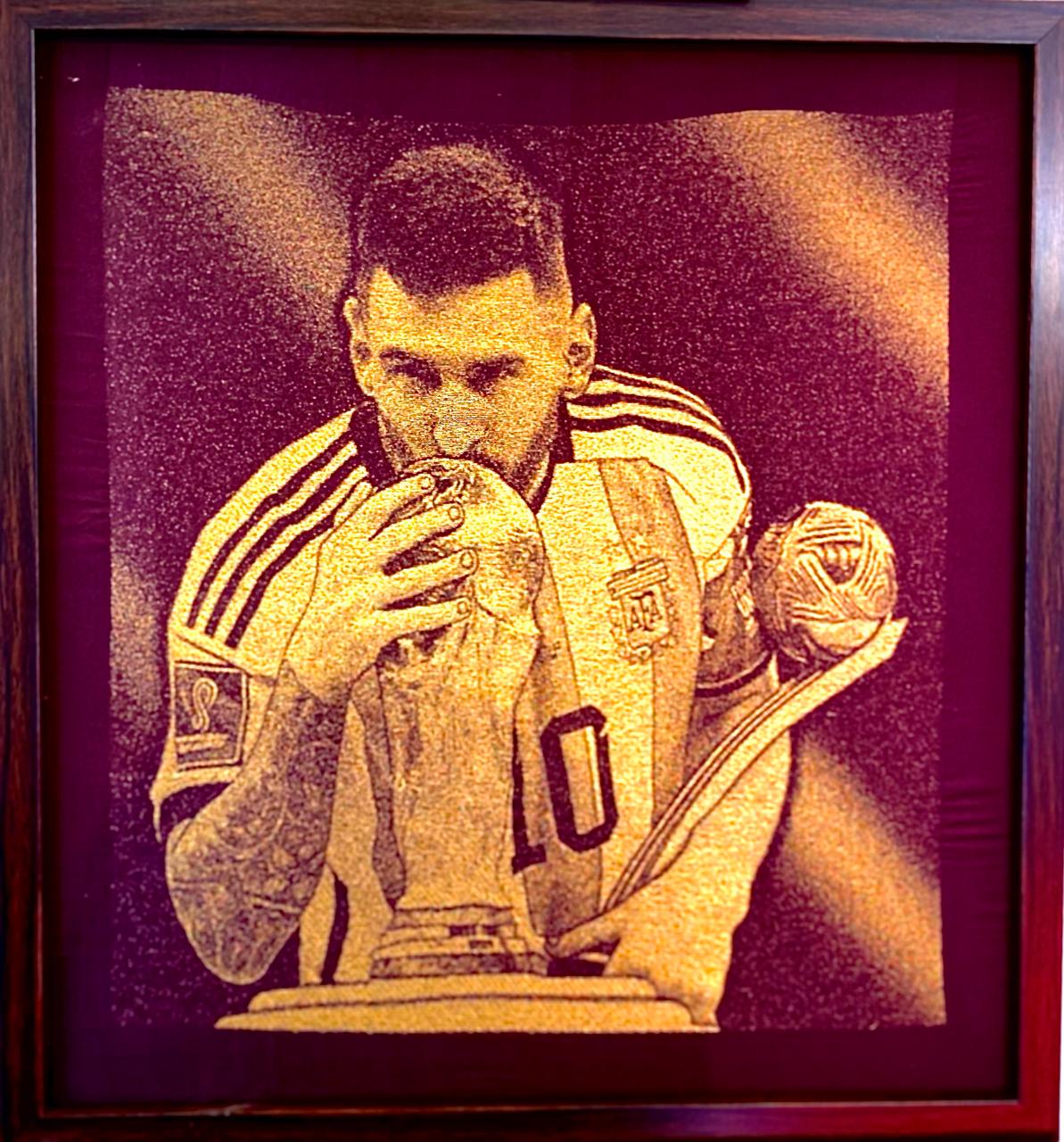 LIONEL MESSI - AN INSPIRATIONAL PERSONALITIES | LUXE WOVEN SILK ART